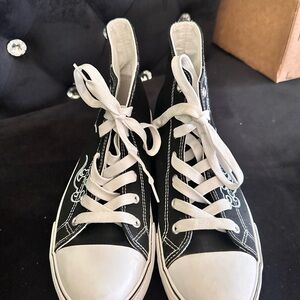 Classic Black and White High-Top Sneakers